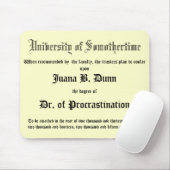 Tapis De Souris Dr. de temporisation, diplôme de plaisanterie (Avec souris)