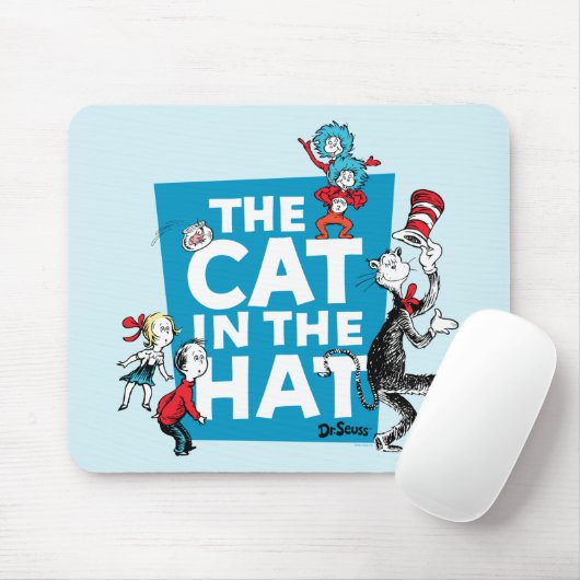Tapis De Souris Dr Seuss | Chat dans le logo du Casquette - Caract (Avec souris)
