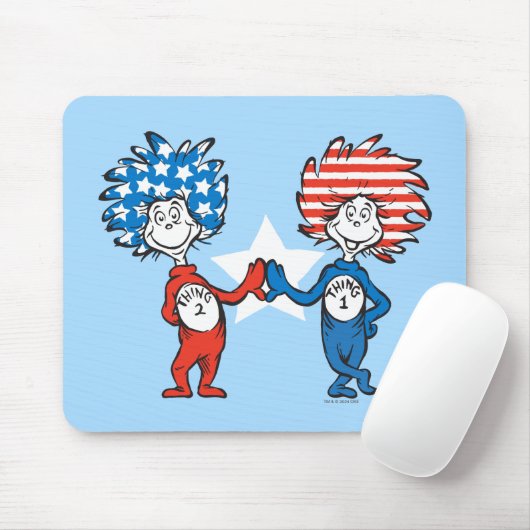 Tapis De Souris Dr Seuss | Une chose Deux graphiques patriotiques (Avec souris)