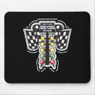 Tapis De Souris Drag Racing Feux d'arbre de Noël Drag Racing T Sh