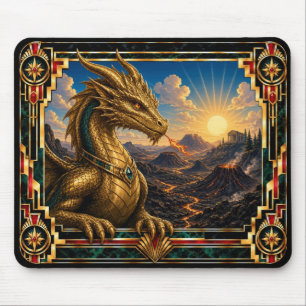 Tapis De Souris Dragon, Art Déco Mythique