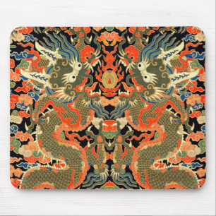 Tapis De Souris Dragon asiatique chinois d'art coloré