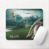 Tapis De Souris Dragon Castle Fantasy Personalized (Avec souris)
