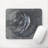 Tapis De Souris Dragon celtique argenté Mousepad (Avec souris)