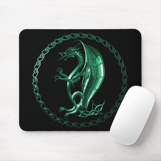 Tapis De Souris Dragon celtique vert (Avec souris)