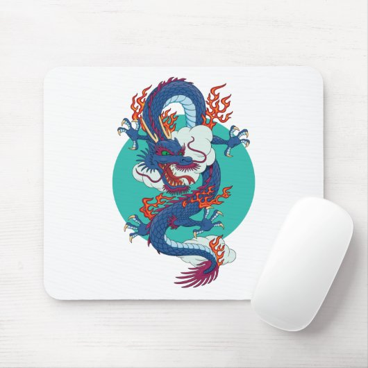 Tapis De Souris Dragon chinois (Avec souris)