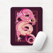 Tapis De Souris Dragon chinois rose (Avec souris)