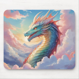Tapis De Souris Dragon coloré dans le ciel