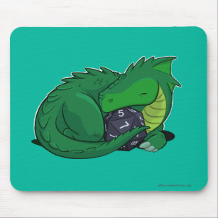 Tapis De Souris Dragon D20 vert