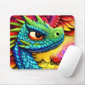 Tapis De Souris Dragon de dessin coloré (Avec souris)