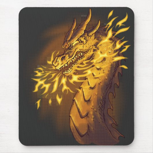 Tapis De Souris Dragon de feu d'or (Devant)