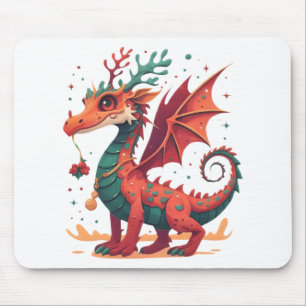 Tapis De Souris Dragon de rennes de Noël Abstrait dessin élégant