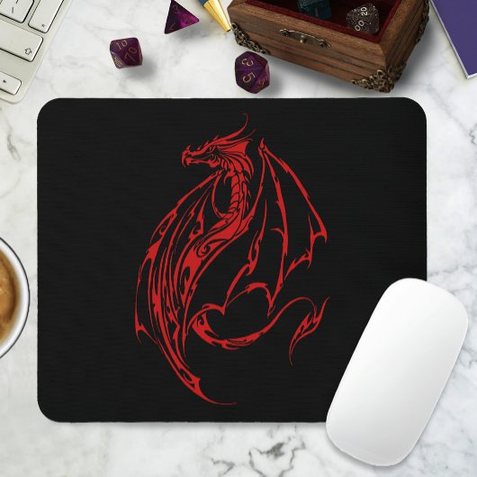 Tapis De Souris Dragon de Tribal Rouge
