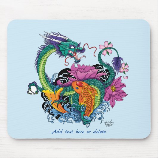 Tapis De Souris Dragon d'eau chinois Poisson Koi (Devant)