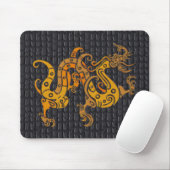 Tapis De Souris Dragon en cuir d'or de Mousepad (25-006) (Avec souris)