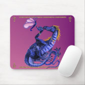 Tapis De Souris Dragon et papillon bleus Mousepad (Avec souris)