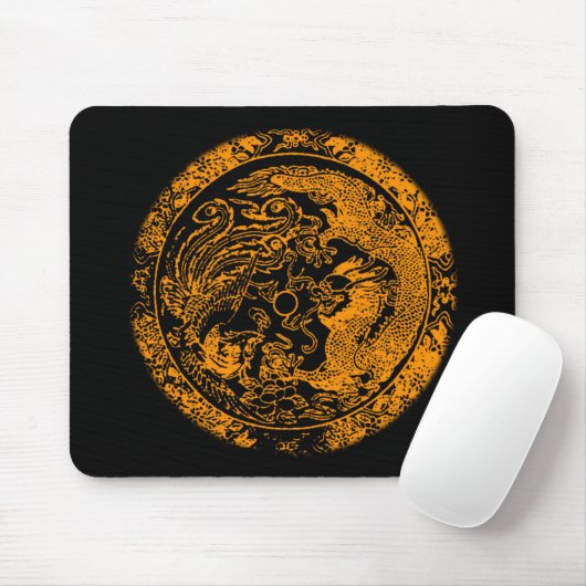 Tapis De Souris Dragon et Phoenix Mousepad (Avec souris)