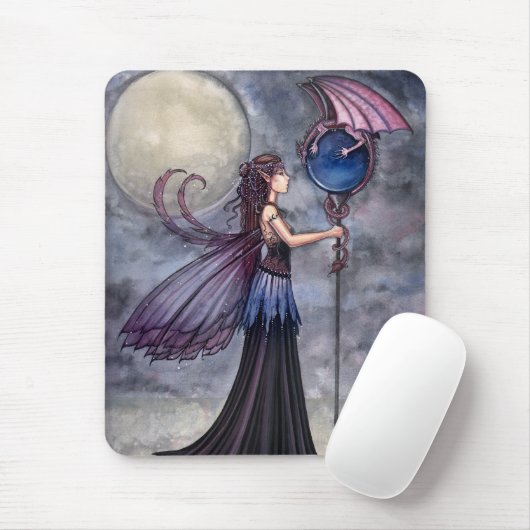 Tapis De Souris Dragon Fairy Mousepad par Molly Harrison (Avec souris)