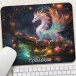 Tapis De Souris Dragon forestier enchanté Personnalisé<br><div class="desc">Transformez votre espace de travail en un royaume magique grâce à ce tapis de souris enchanteur qui présente un dragon majestueux niché dans une forêt éthérée. Les couleurs vives et les détails complexes donnent vie à la scène, inspirant créativité et émerveillement. La surface lisse assure des mouvements précis de la...</div>
