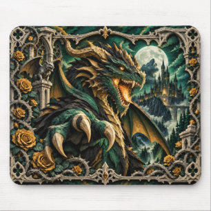 Tapis De Souris Dragon, Monstre en Papier Découpé