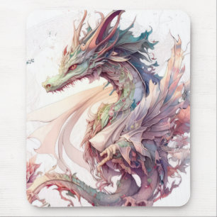 Tapis De Souris Dragon Portrait Animal Peinture Faune En Plein Air