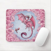 Tapis De Souris Dragon rose du printemps Nature Imaginaire Art (Avec souris)