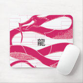 Tapis De Souris Dragon rose Hotpink Dragon Japonais Arrière - plan (Avec souris)