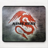 Tapis De Souris Dragon rouge avec nom (Devant)