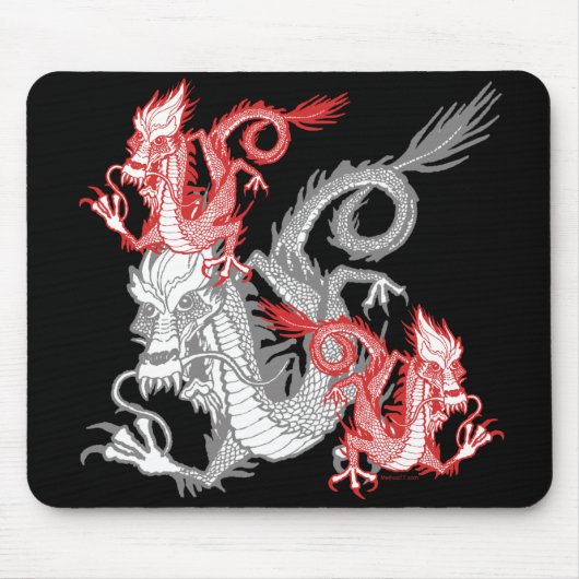 Tapis De Souris Dragon rouge chinois Mousepad (Devant)