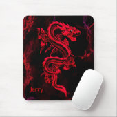 Tapis De Souris Dragon rouge Mousepad (Avec souris)