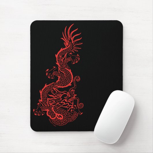 Tapis De Souris Dragon rouge Mousepad (Avec souris)