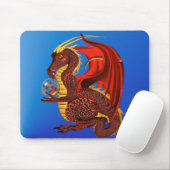 Tapis De Souris Dragon rouge Mousepad de fortune (Avec souris)