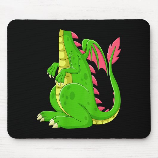 Tapis De Souris Dragon Shirt Adult Men Women Kids Green Dragon Cos (Devant)
