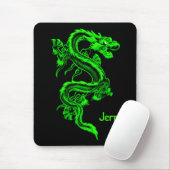 Tapis De Souris Dragon vert Mousepad (Avec souris)