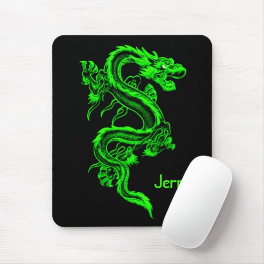 Tapis De Souris Dragon vert Mousepad (Avec souris)