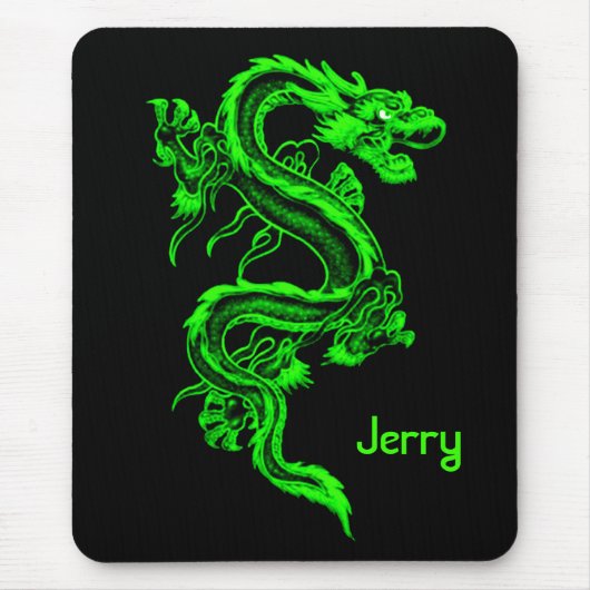 Tapis De Souris Dragon vert Mousepad (Devant)