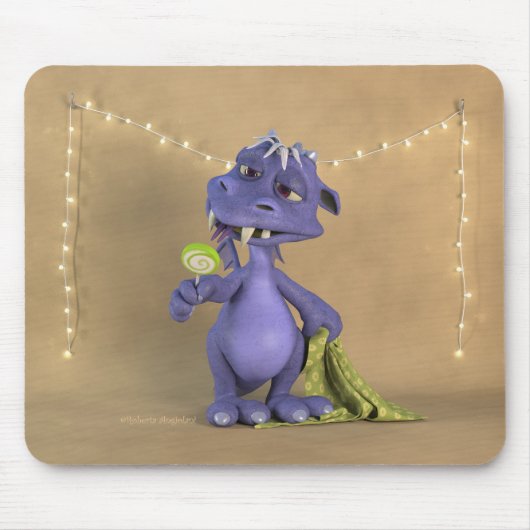 Tapis De Souris Dragon Violet avec sucette (Devant)