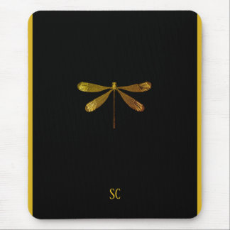 Tapis De Souris Dragonfly dorée avec texte personnalisé