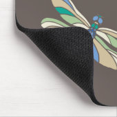 Tapis De Souris Dragonfly élégant en Brown et bleu avec nom (Coin)