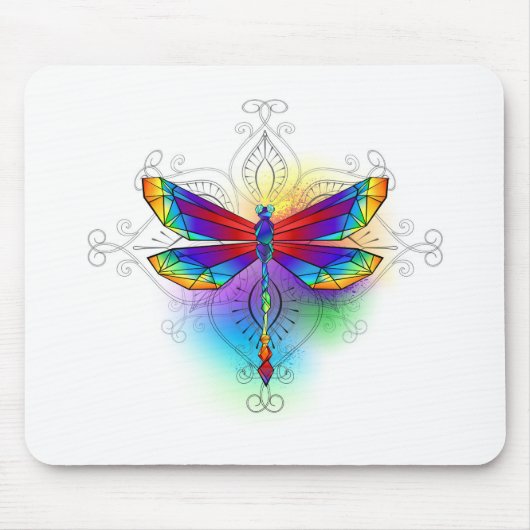 Tapis De Souris Dragonfly en arc-en-ciel (Devant)