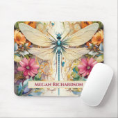 Tapis De Souris Dragonfly Et Fleurs sauvages De Nom (Avec souris)