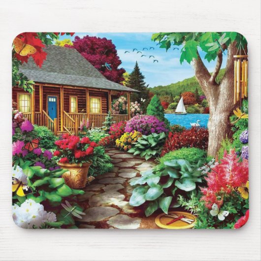 Tapis De Souris Dragonfly Garden Art (Devant)