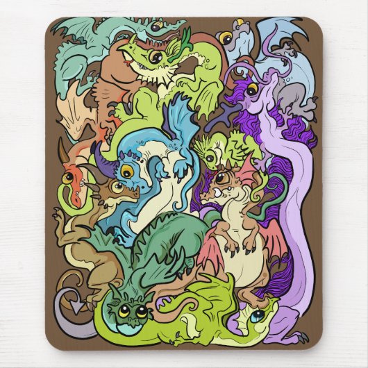 Tapis De Souris Dragons De Parti Emballés (Devant)