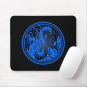 Tapis De Souris Dragons de Yin Yang de vol - bleu et noir (Avec souris)