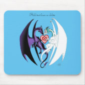 Tapis De Souris Dragons Love Heart Blue (Devant)