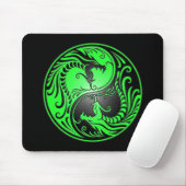 Tapis De Souris Dragons, vert et noir de Yin Yang (Avec souris)