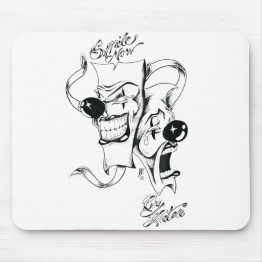 Tapis De Souris Drama Masks Smile Now Cry Later (Devant)