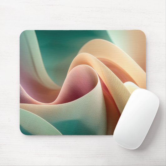 Tapis De Souris Drapé abstrait avec dégradé pastel fluide (Avec souris)