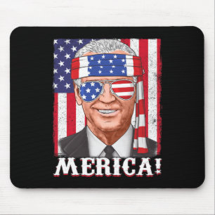 Tapis De Souris Drapeau 4 juillet Joe Biden Merica USA