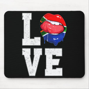 Tapis De Souris Drapeau Afrique du Sud Fan de foot Amour T-shirt s